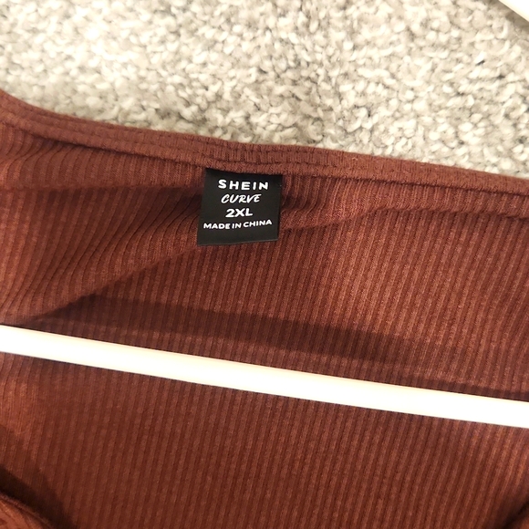 SXY Button Through Rib Knit Bodycon Dress - Picture 4 of 5